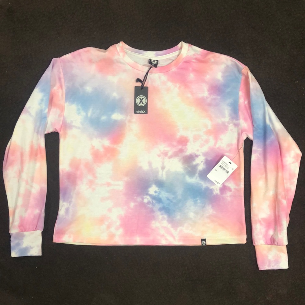 NWT Circle X Pastel Tie Dye Top